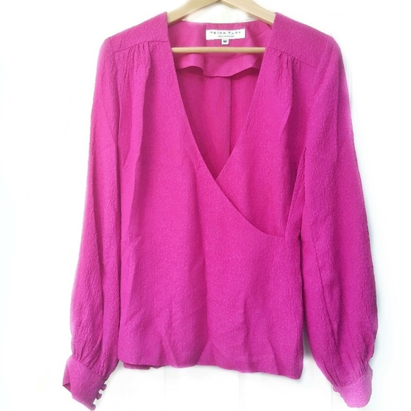 Trina Turk Tops - NWT Trina Turk Hot Pink Silk Blouse
